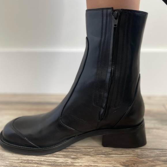 Cole Haan ankle boots size 10.5 black leather combat boot - Picture 11 of 12